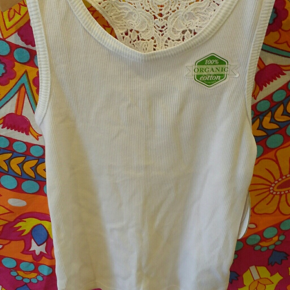Burts Bees lace racer back tank top
